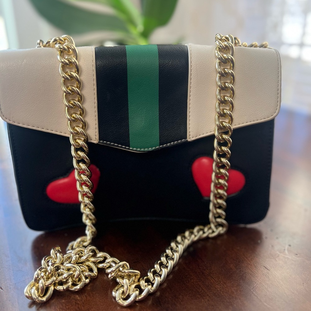 Handbag with Red Hearts